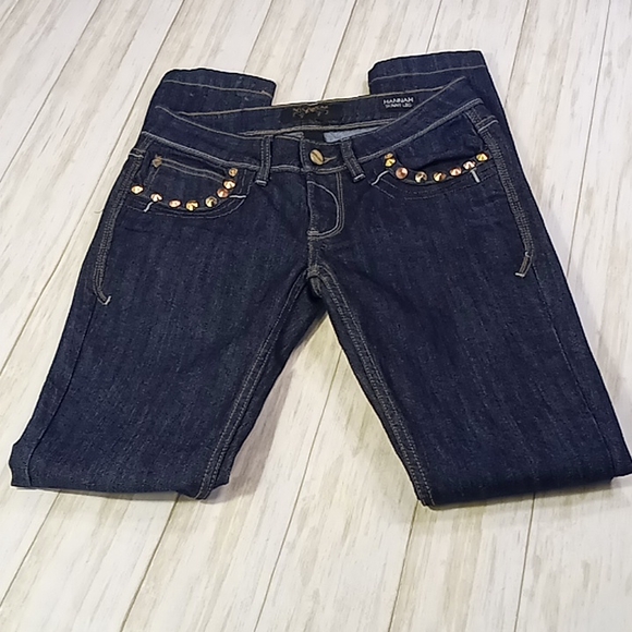 Rocawear Hannah Skinny Low Rise Blue Jeans Size 3 - Picture 5 of 16